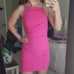 XS Pink Mini Dress with Side Ruching